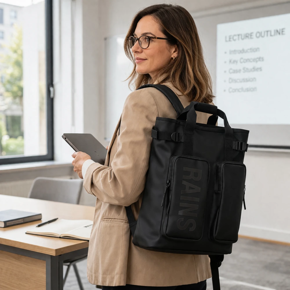 Rains Texel Tote Backpack W3 nero 17 litri