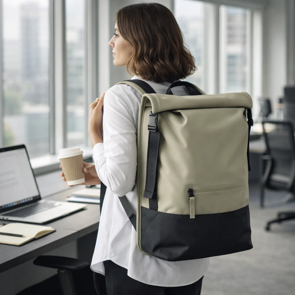 Rains Trail Rolltop Backpack W3 Beige 22 litri