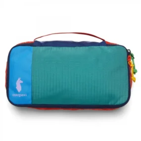 Packing Cube rettangolare Cotopaxi Cubo 3L Del Día verde e blu con logo lama.