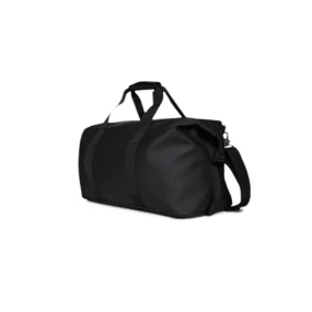 Vista prospettica laterale con tracolla rimovibile e moschettoni di compressione tono su tono.