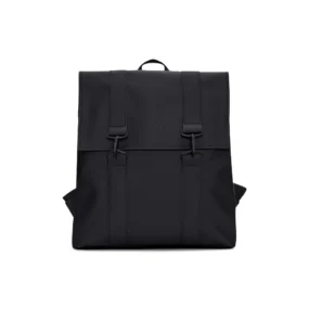 Rains MSN Bag W3 nero zaino impermeabile da città con doppia chiusura a moschettone.