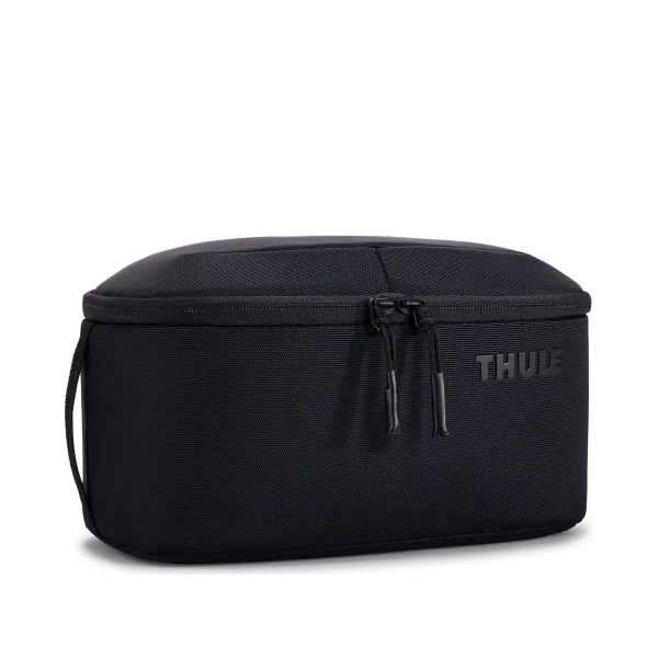 Thule Subterra 2 Toiletry Bag nero beauty case da viaggio essenziale con doppia zip e maniglia laterale.
