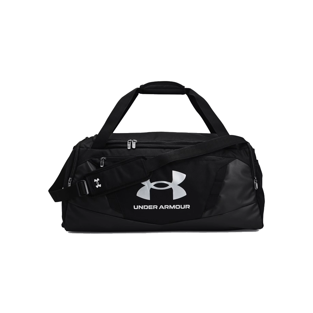 Vista frontale dello zaino Under Armour Undeniable 50 Duffle MD nero 58 litri