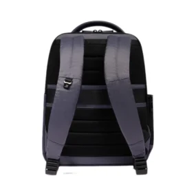 Schienale ergonomico imbottito in mesh traspirante con spallacci regolabili e fascia passante per trolley.