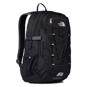 Zaino The North Face Borealis Classic nero con sistema elastico frontale e tasca laterale in rete.