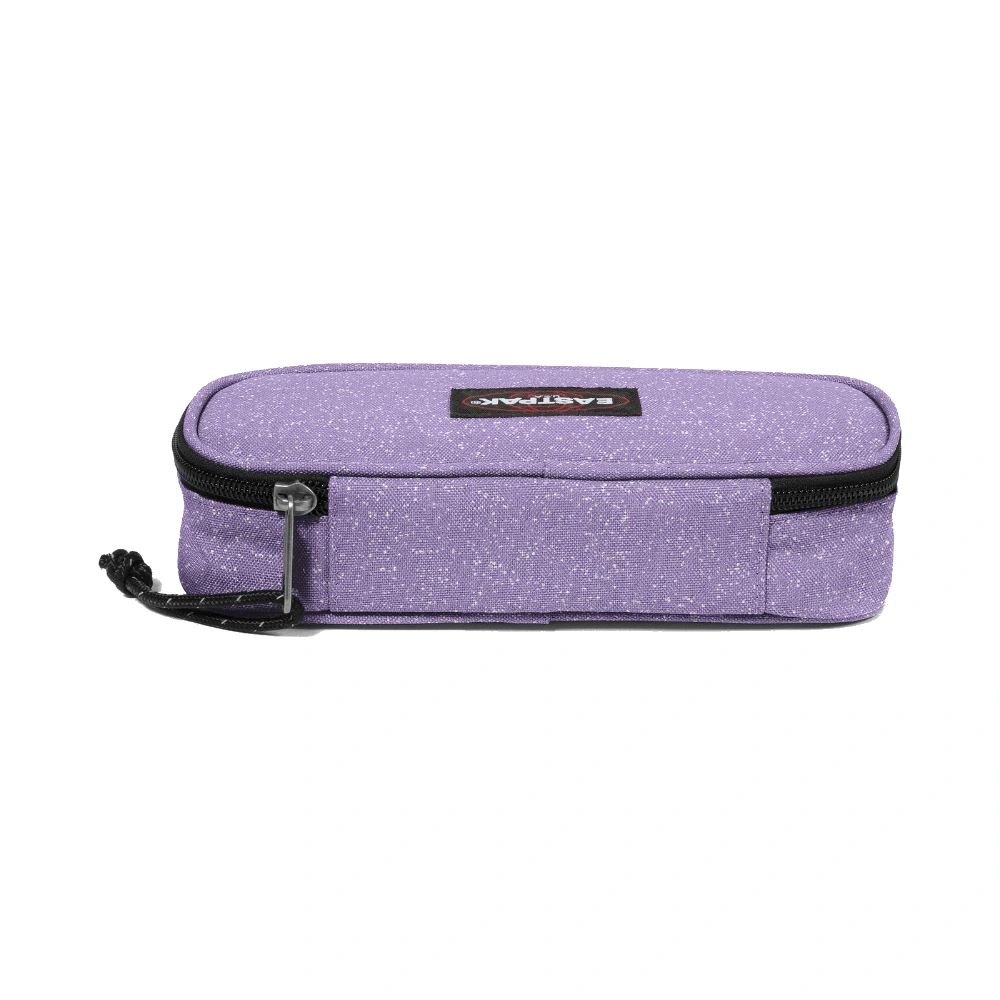 Astuccio Eastpak Oval Single viola, vista posteriore con dettaglio della cerniera nera