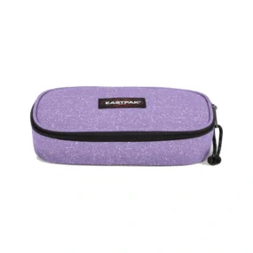 Astuccio Eastpak Oval Single viola, vista dall'alto chiuso con logo frontale