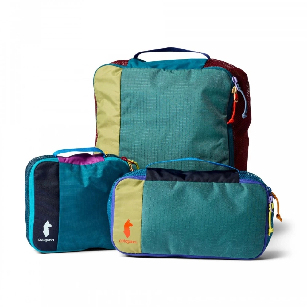 Set di 3 organizer da viaggio Cotopaxi Travel Cube Bundle Del Día multicolore in nylon ripstop.
