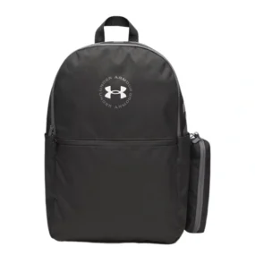 Zaino Under Armour Essential Printed nero con logo frontale e astuccio laterale rimovibile.